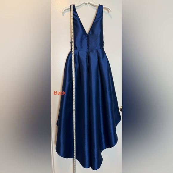 Elegant Moonlight Dance Navy Blue Beaded High-Low Maxi Dress-Used once-Great Con - Picture 14 of 15
